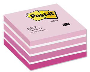 Piezmju lmlapias, 51*51mm, roz, 400 lapias, Post-it